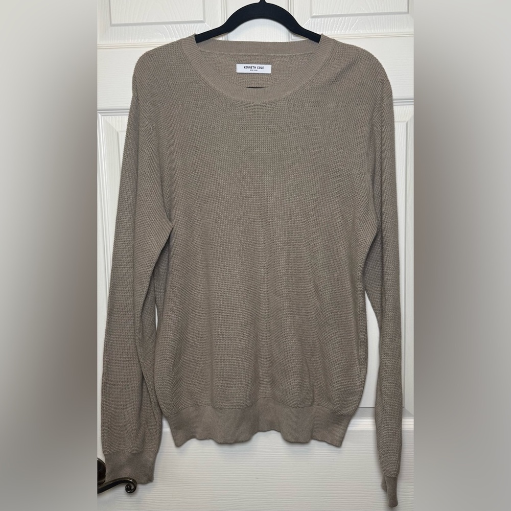 Kenneth Cole New York Men's Beige Crewneck Sweater